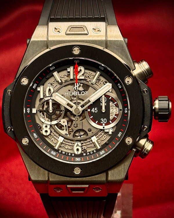 2015 Hublot Big Bang Unico 45MM Skeleton Dial Rubber Strap (411.NM.1170.RX)