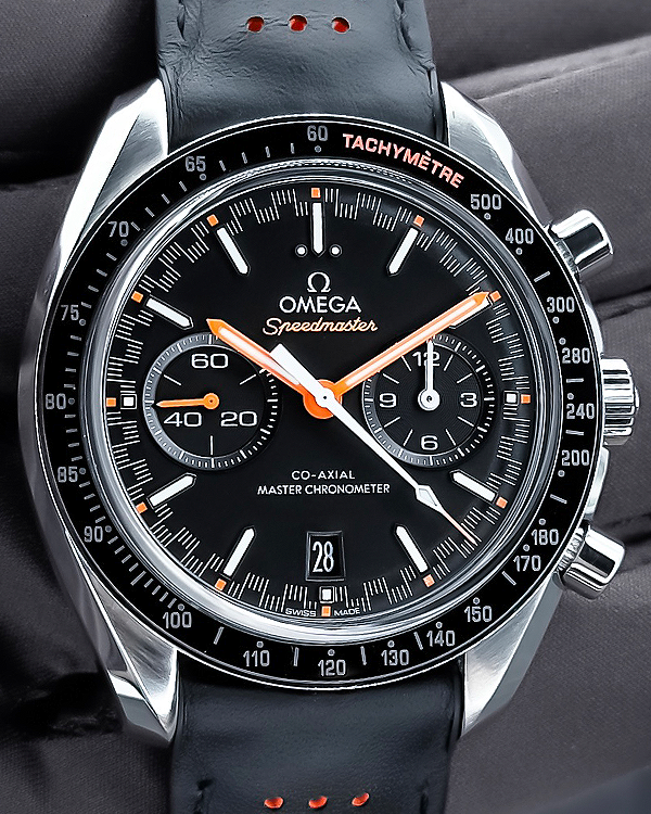 Omega Speedmaster Racing Chronograph 44.25MM Black Dial Leather Strap (329.32.44.51.01.001)