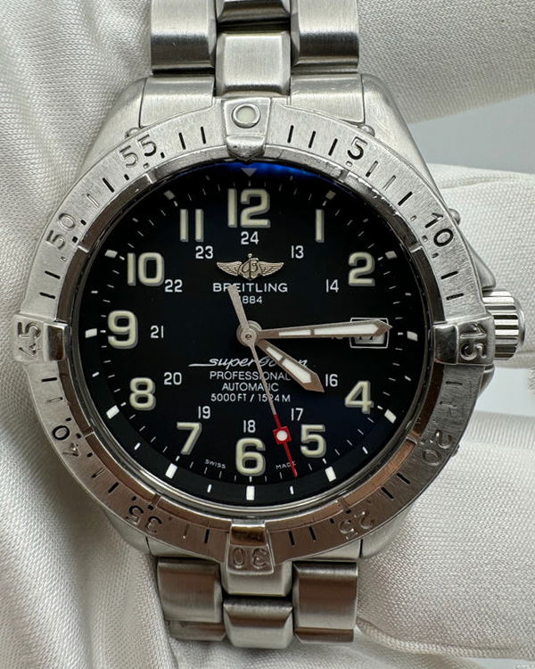 Breitling Superocean 41MM Black Dial Steel Bracelet (A17345)