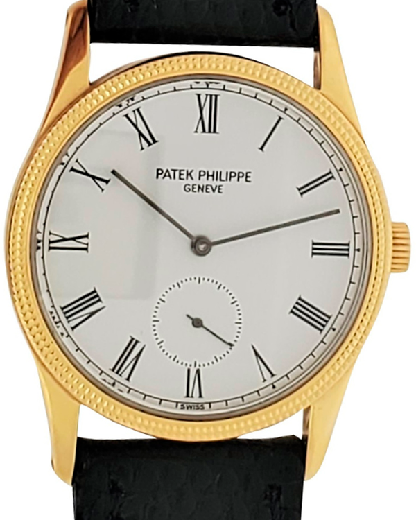 1990 Patek Philippe Calatrava 30.5MM White Dial Leather Strap (3796D)