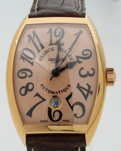 Franck Muller Cintrée Curvex 34MM Pink Dial Leather Strap (7851)