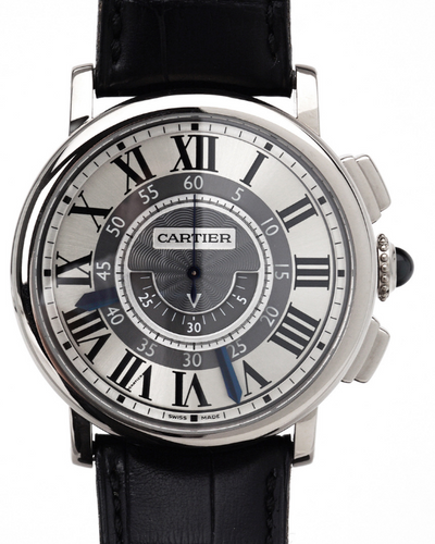 Cartier Rotonde de Cartier Central Chronograph 42MM Grey Dial Leather Strap (W1556051)