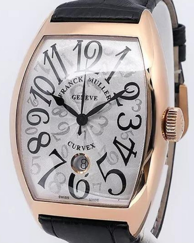 Franck Muller Cintrée Curvex 39x55MM Silver Dial Leather Strap (8880 SC DT HO)