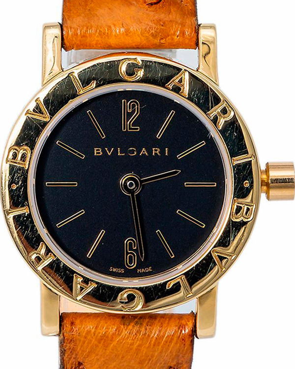 Bvlgari Bvlgari 23MM Quartz Black Dial Leather Strap (BB23L)