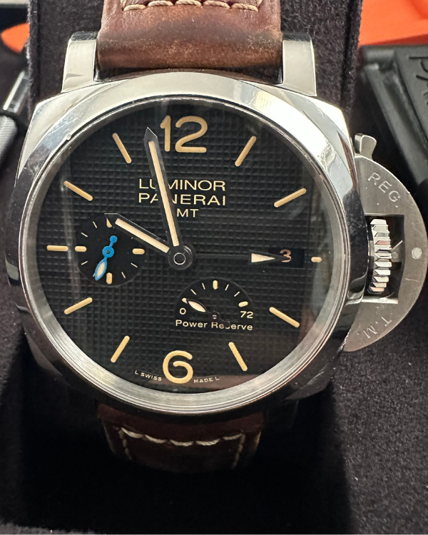 2021 Panerai Luminor 1950 3 Days GMT Power Reserve Automatic 42MM Black Dial Rubber Strap (PAM01537)