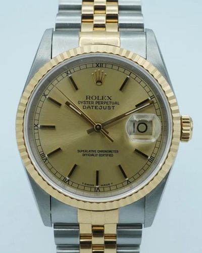 1999 Rolex Datejust 36MM Champagne Dial Two-Tone Jubilee Bracelet (16233)