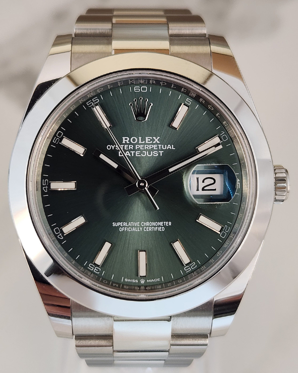 2022 Rolex Datejust 41 Oystersteel Mint Green Dial (126300)