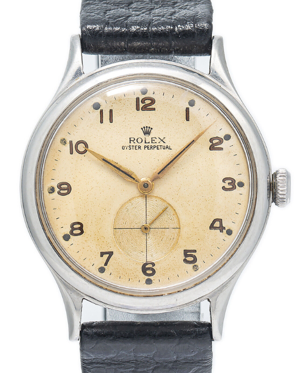 Rolex Oyster Perpetual Vintage 35MM White Dial Leather Strap (4242)