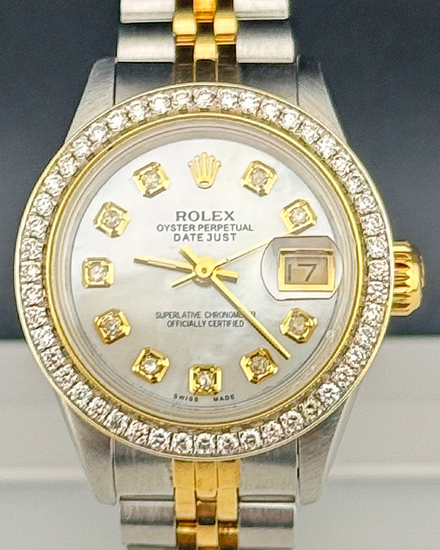 Rolex Lady-Datejust 26MM Aftermarket Mother of Pearl Dial Two-Tone Jubilee Bracelet (69173)