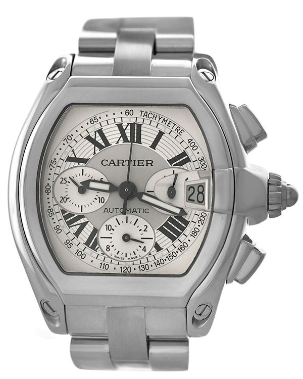 Cartier Roadster XL 43X48MM Silver Dial Steel Bracelet (W62006X6)