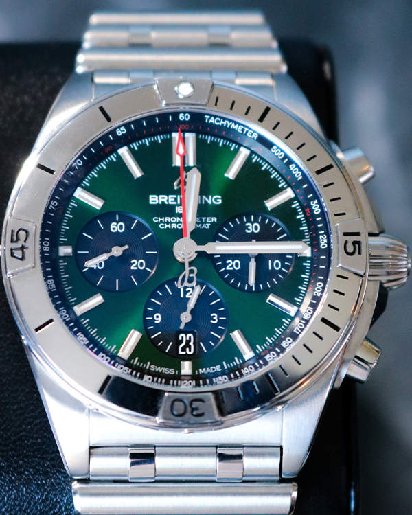 Breitling Chronomat 42MM Green Dial Steel Bracelet (AB01343A1L1A1)