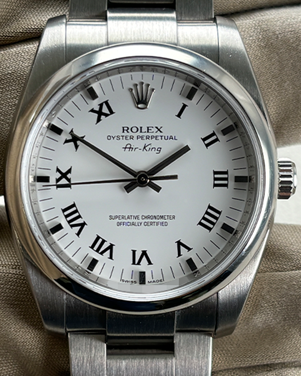 2011 Rolex Air-King 34MM White Dial Steel Bracelet (114200)