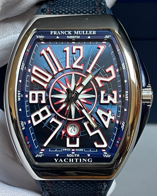 2022 Franck Muller Vanguard Yachting Mediterraneo L.E. 45MM Blue Dial Rubber Strap (V 45 SC DT AC BL YACHTING)