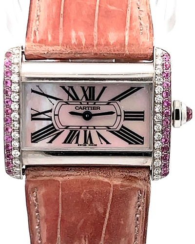 Cartier Tank Divan 31MM Quartz Pink Mother of Pearl  Dial Leather Strap (2599)