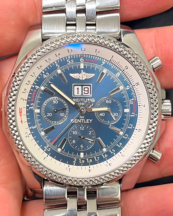 Breitling Bentley 6.75 48MM Blue Dial Steel  Bracelet (A44362)