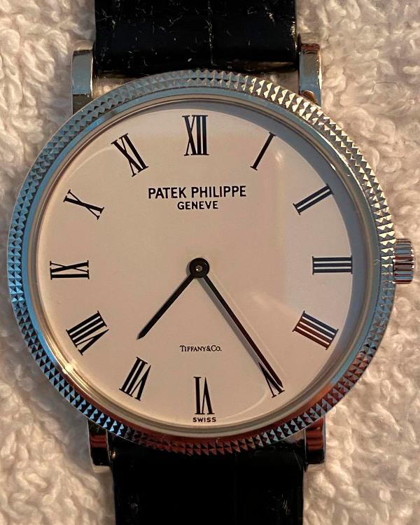 2002 Patek Philippe Calatrava 35MM Tiffany & Co. White Dial Leather Strap (5120G-001)