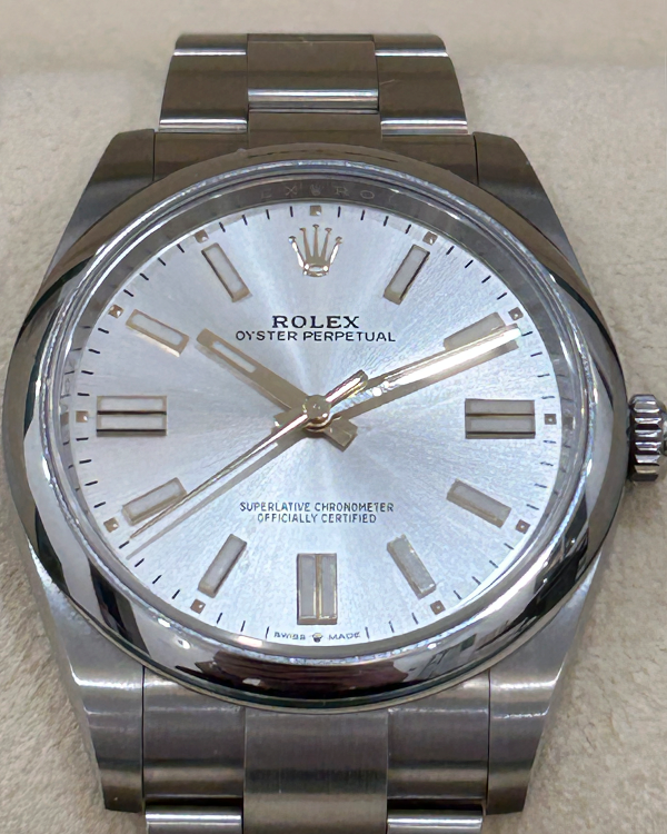 2022 Rolex Oyster Perpetual 41MM Silver Dial Oyster Bracelet (124300)