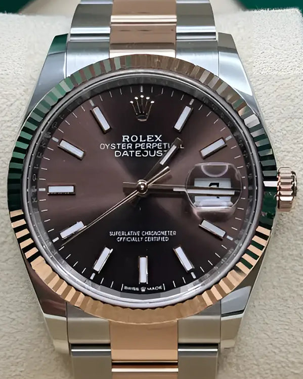 2024 Rolex Datejust 36MM Chocolate Dial Two-Tone Oyster Bracelet (126231)