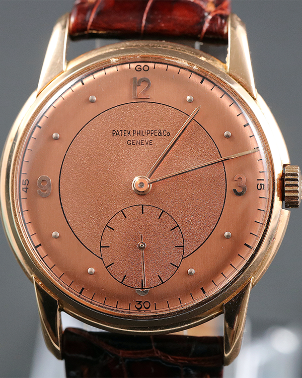 1945 Patek Philippe Calatrava 36x44MM Salmon Dial Leather Strap (1569/1)