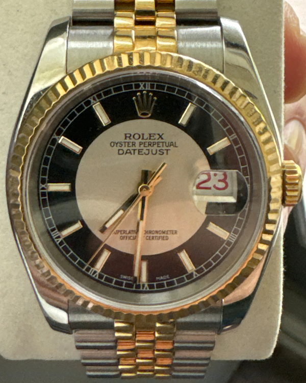 Rolex Datejust 36MM "Tuxedo" Dial Two-Tone Jubilee Bracelet (116233)