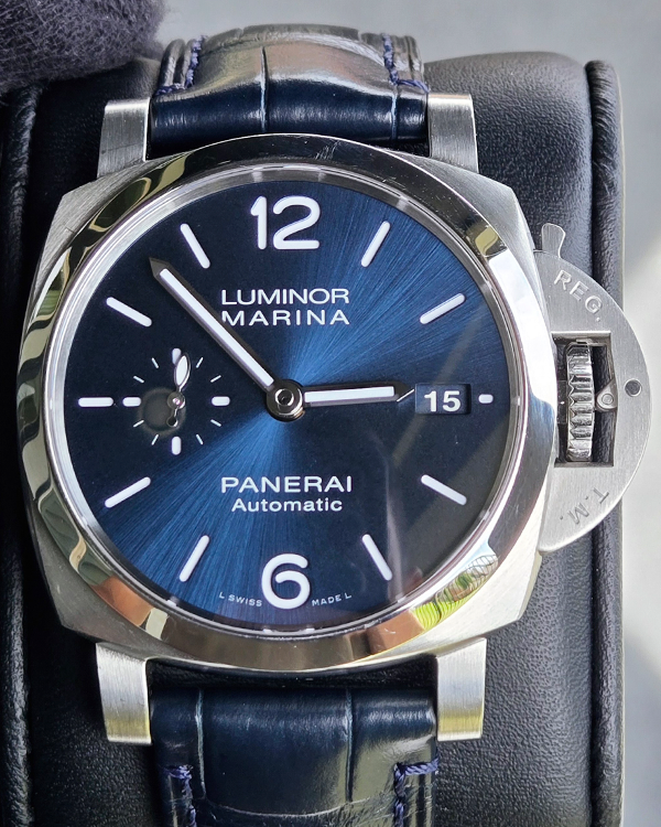 2021 Panerai Luminor Marina 1950 3 Days 42MM Blue Dial Leather Strap (PAM01393)