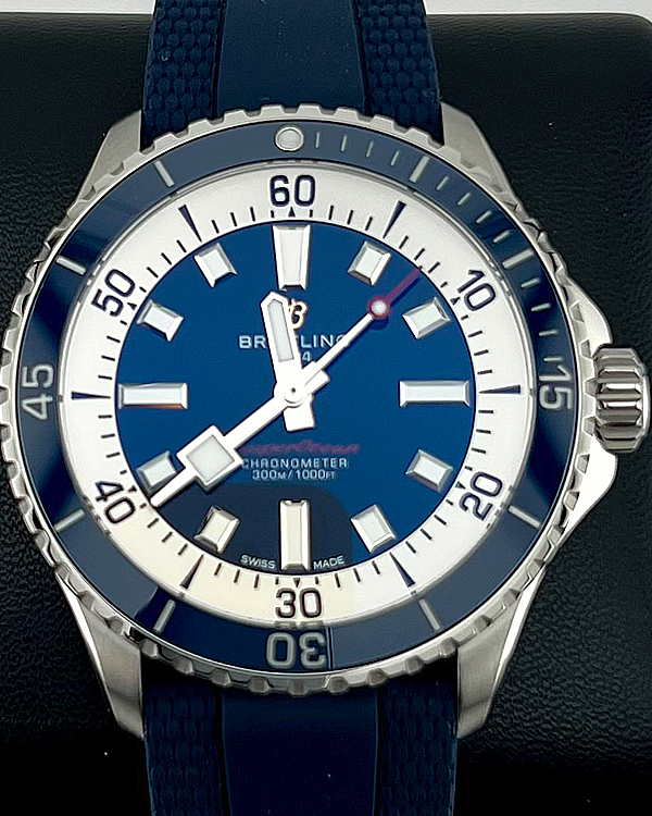 2023 Breitling Superocean 42MM Blue Dial Rubber Strap (A17375)