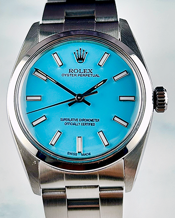 Rolex Oyster Precision 34MM Aftermarket "Tiffany Blue" Dial Oyster Bracelet (6426)