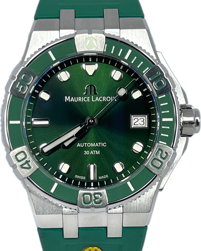 Maurice Lacroix Aikon Venturer 38MM  Green Dial Rubber Strap (AI6057-SSL50-630-5)