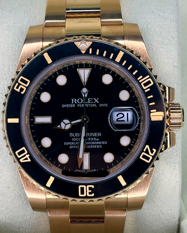 2011 Rolex Submariner Date 40MM Black Dial Yellow Gold Oyster Bracelet (116618LN)