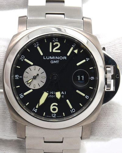 Panerai Luminor GMT Automatic 44MM Black Dial Steel Bracelet (PAM00161)