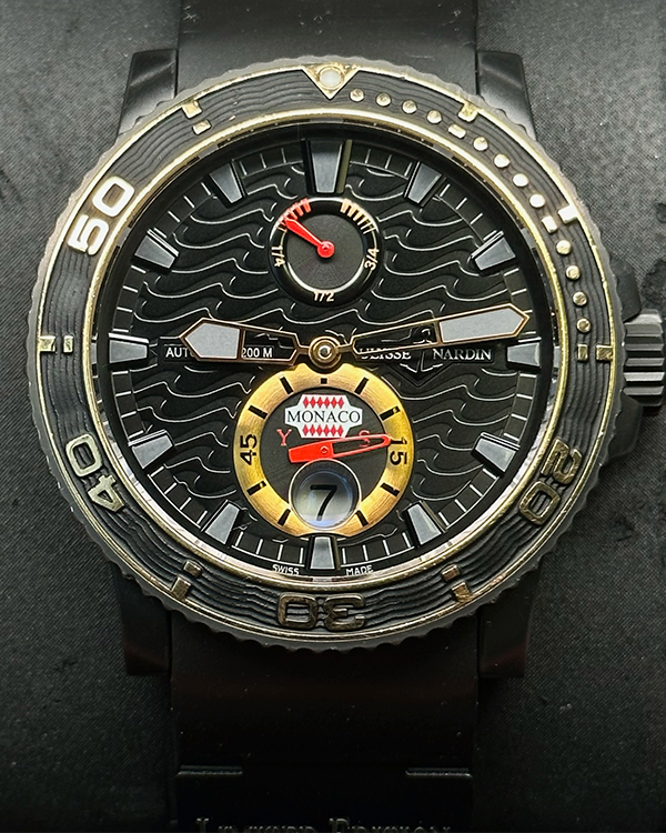 Ulysse Nardin Maxi Marine Diver Monaco YS Limited Edition 70/100 DLC-Treated Black Dial (263-35-3/MON)