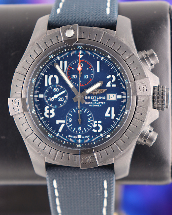 2020 Breitling Super Avenger "Night Mission" 48MM Blue Dial Leather Strap (V13375101C1X2)