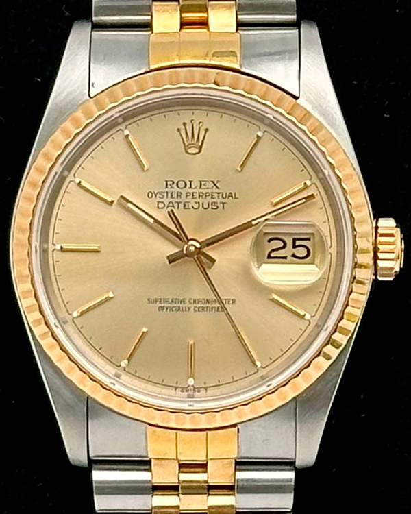 Rolex Datejust 36MM Champagne Dial Two-Tone Jubilee Bracelet (16233)