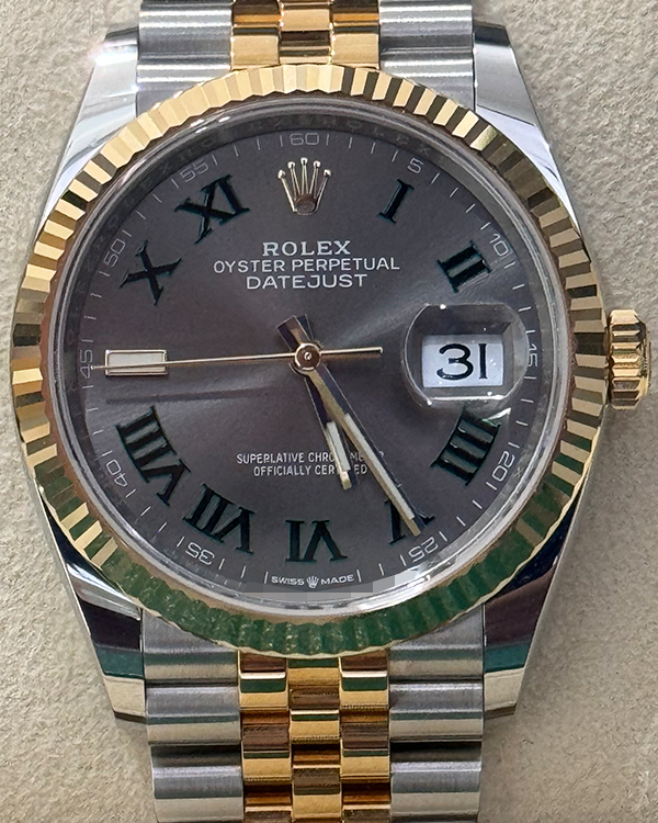 2022 Rolex Datejust "Wimbledon" 36MM Slate Dial Two-Tone Jubilee Bracelet (126233)