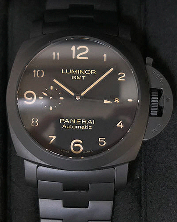 2015 Panerai Luminor 1950 3 Days GMT Tuttonero 44MM Black Dial Ceramic Bracelet (PAM01438)