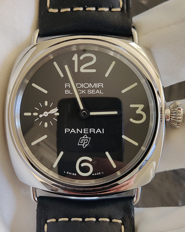 2020 Panerai Radiomir Black Seal Logo 45MM Black Dial Leather Strap (PAM00754)