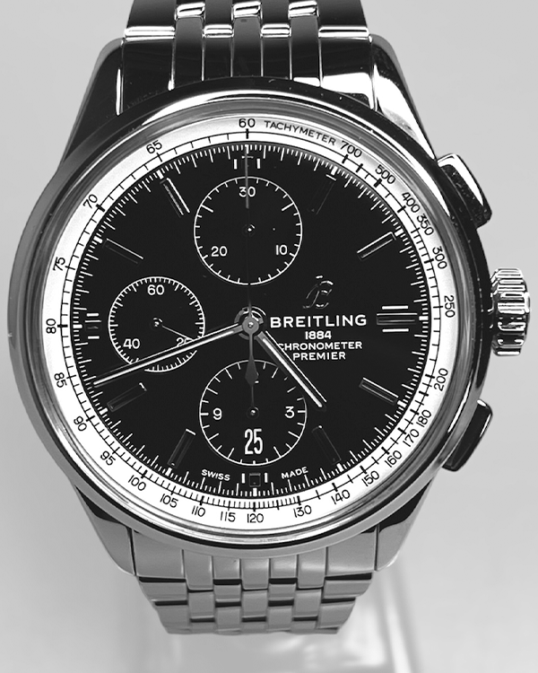 2019 Breitling Premier Chronograph 42MM Black Dial Steel Bracelet (A13315351B1A1)