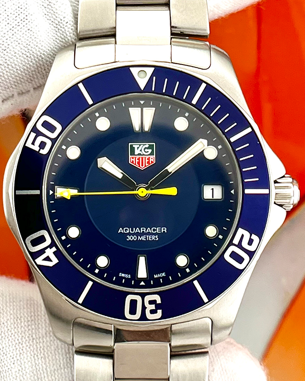 No Reserve - Tag Heuer Aquaracer 38MM Quartz Blue Dial Steel Bracelet (WAB1112.BA0801)