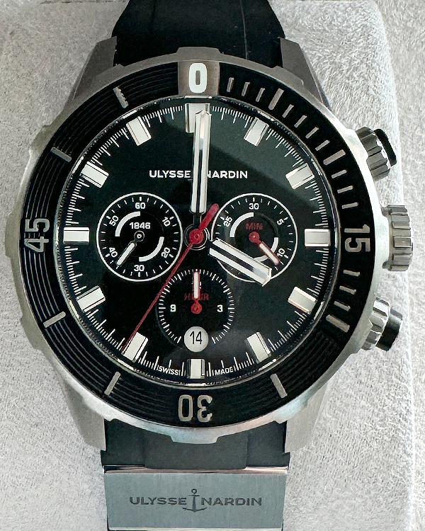 2023 Ulysse Nardin Diver Chronograph 44MM Black Dial Rubber Strap (1503-170-3/92)