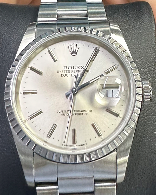 1990 (E Serial) Rolex Datejust 36MM Silver Dial Steel Bracelet (16220)