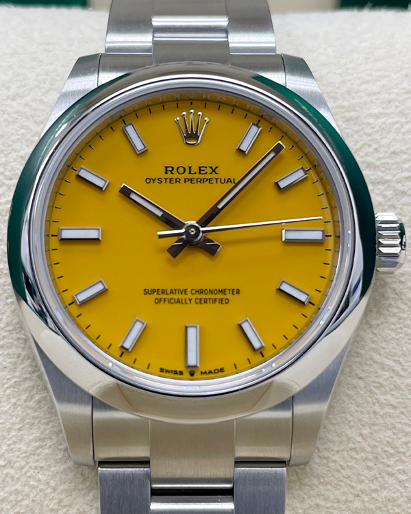 2022 Rolex Oyster Perpetual 31MM Yellow Dial Oyster Bracelet (277200)