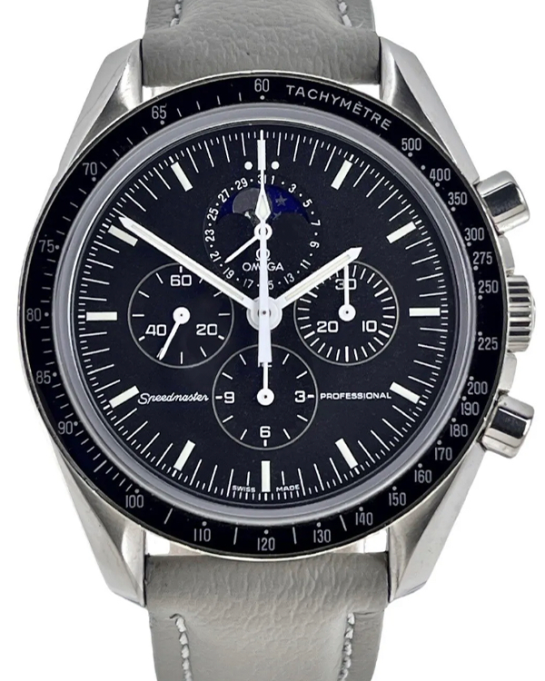 Omega Speedmaster Professional Moonwatch Moonphase Chronograph 42MM Steel Black Dial (3876.50.31)