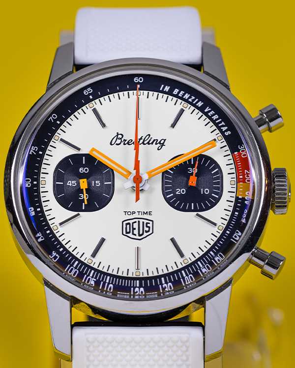 2023 Breitling Top Time "Deus Ex Machina" L.E. 41MM White Dial Aftermarket Rubber Strap (A233101A1A1X1)