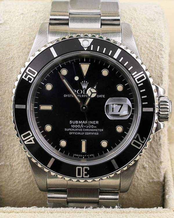 1989 (L Serial) Rolex Submariner 40MM Black Dial Steel Bracelet (16610)