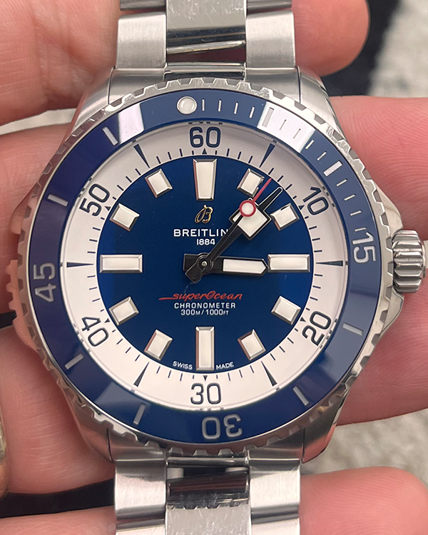 2023 Breitling Superocean 46MM Blue Dial Steel Bracelet (A17378)