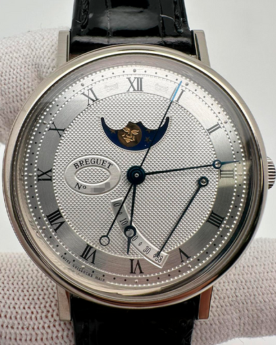 2016 Breguet Classique Moonphase 39MM Silver Dial Leather Strap (7787BB/12/9V6)