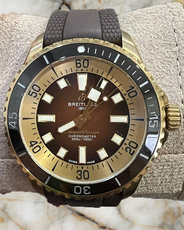 2022 Breitling Superocean 44MM Brown Dial Rubber Strap (N17376)