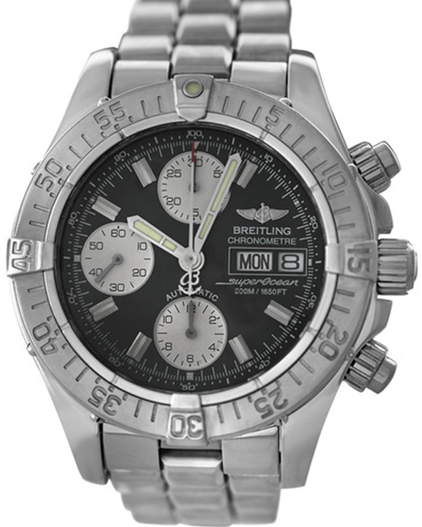 Breitling Superocean Chronograph II 42MM Black Dial Steel Bracelet (A1 ...