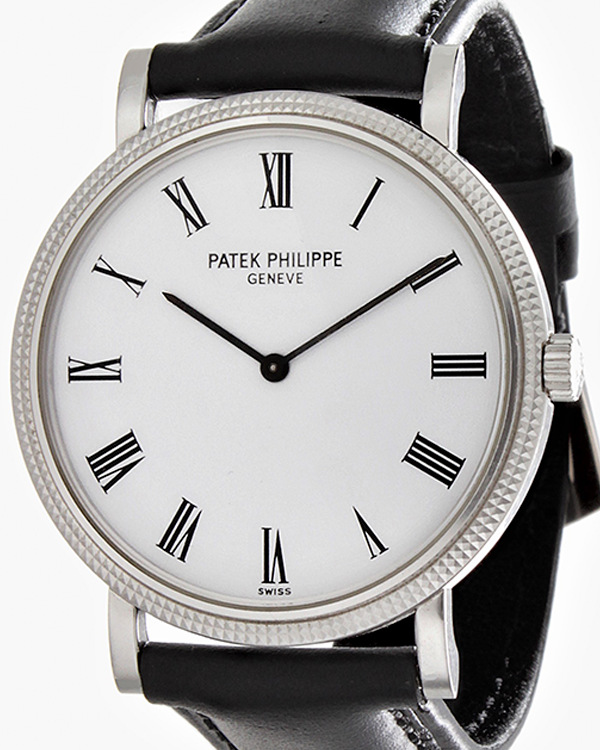 2004 Patek Philippe Calatrava 35MM White Dial Leather Strap (5120)