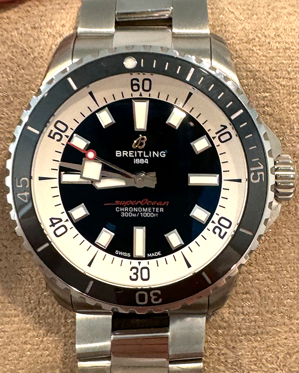 Breitling Superocean 42MM Black Dial Steel Bracelet (A17375)